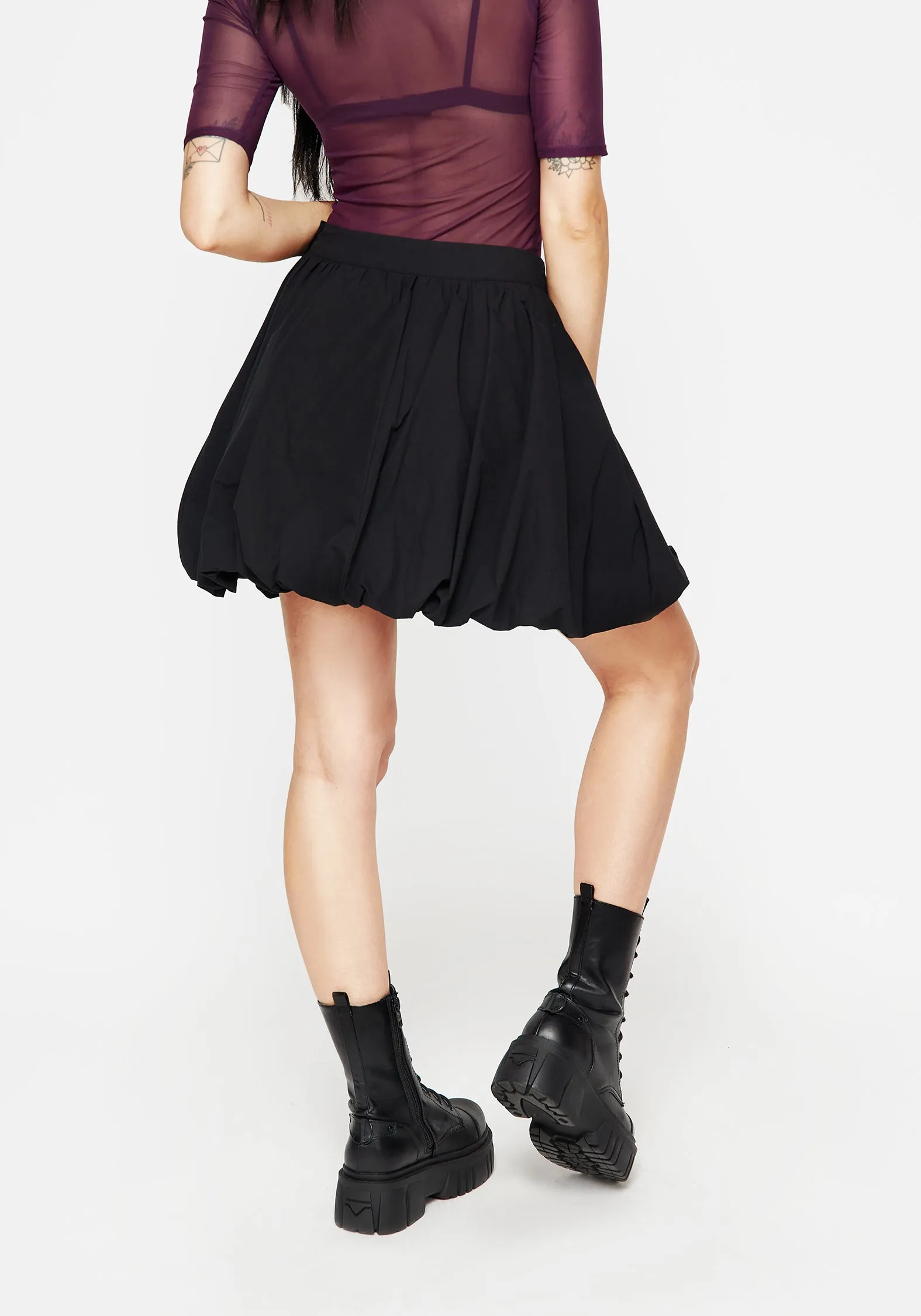 Sleek Detail Sophisticated Mood Aranya Puff Micro Mini Skirt