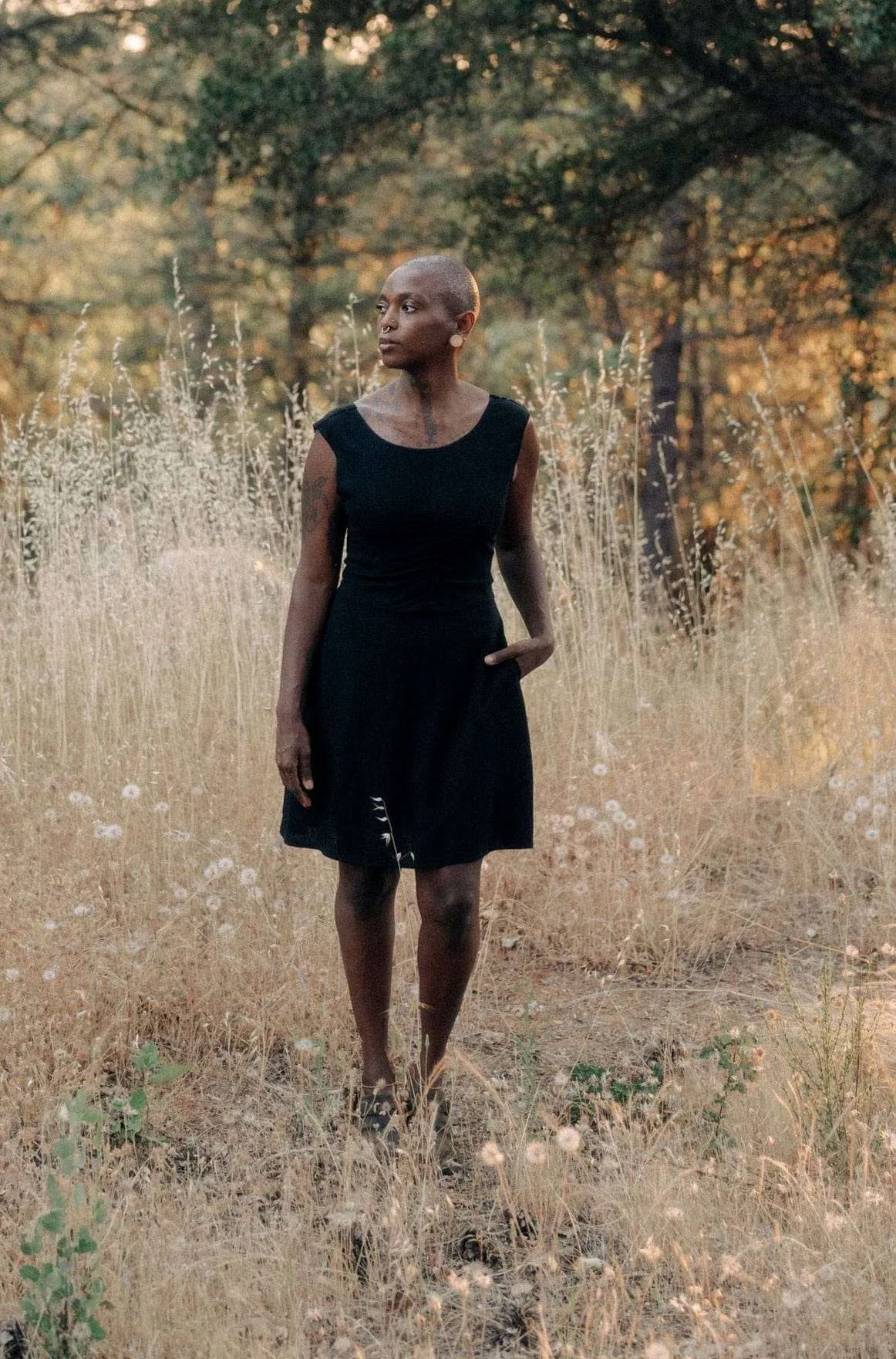 Neutral Form Refined Feel Archie Dress in Black Rayon