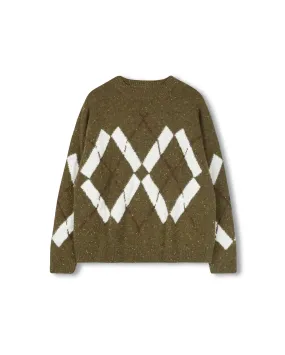 Relaxed Comfort Argyle Knit Sweater
