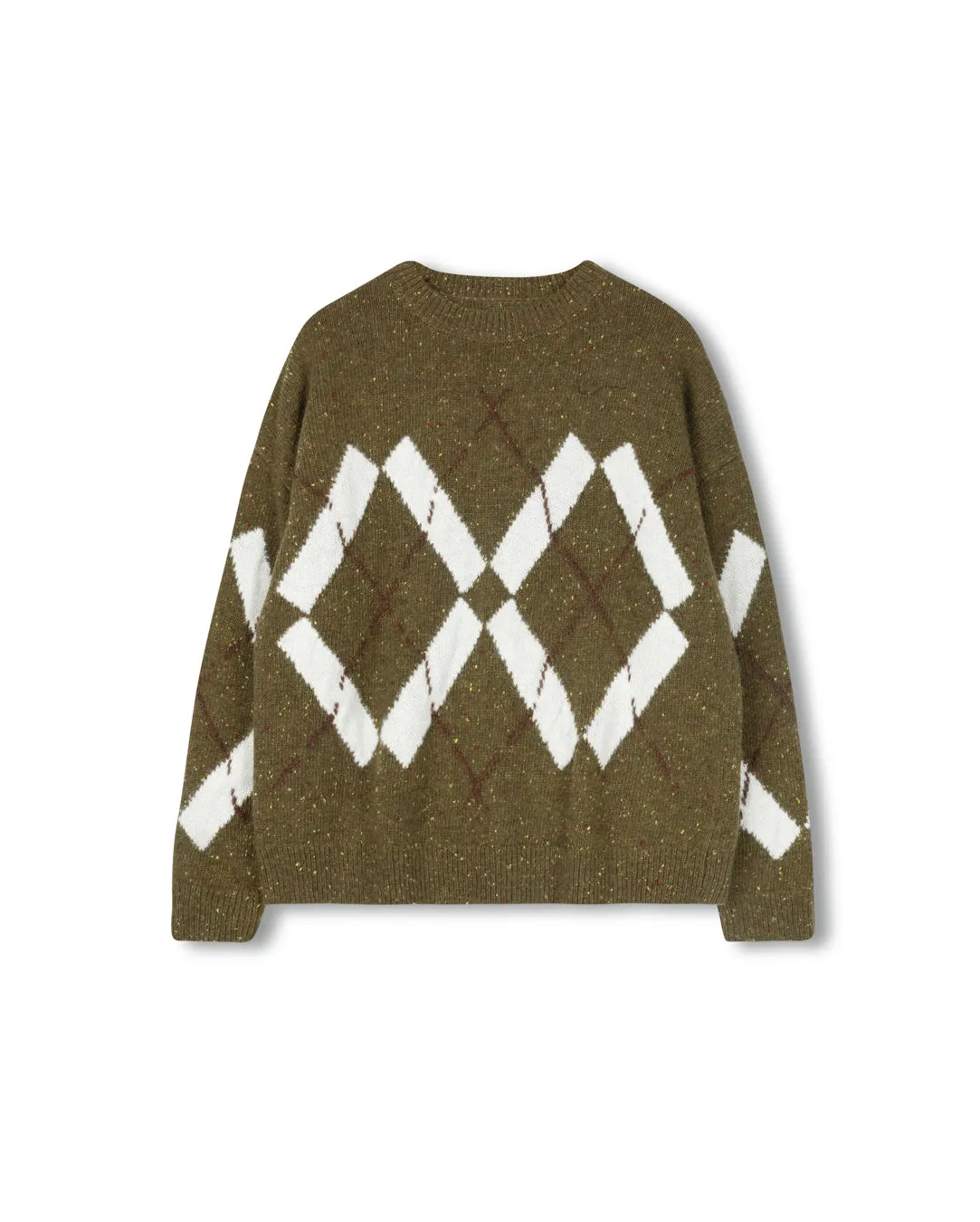 Relaxed Comfort Argyle Knit Sweater