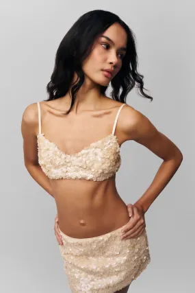 Quick Release Fabric Stretchable Waistband Ari Sequin Top