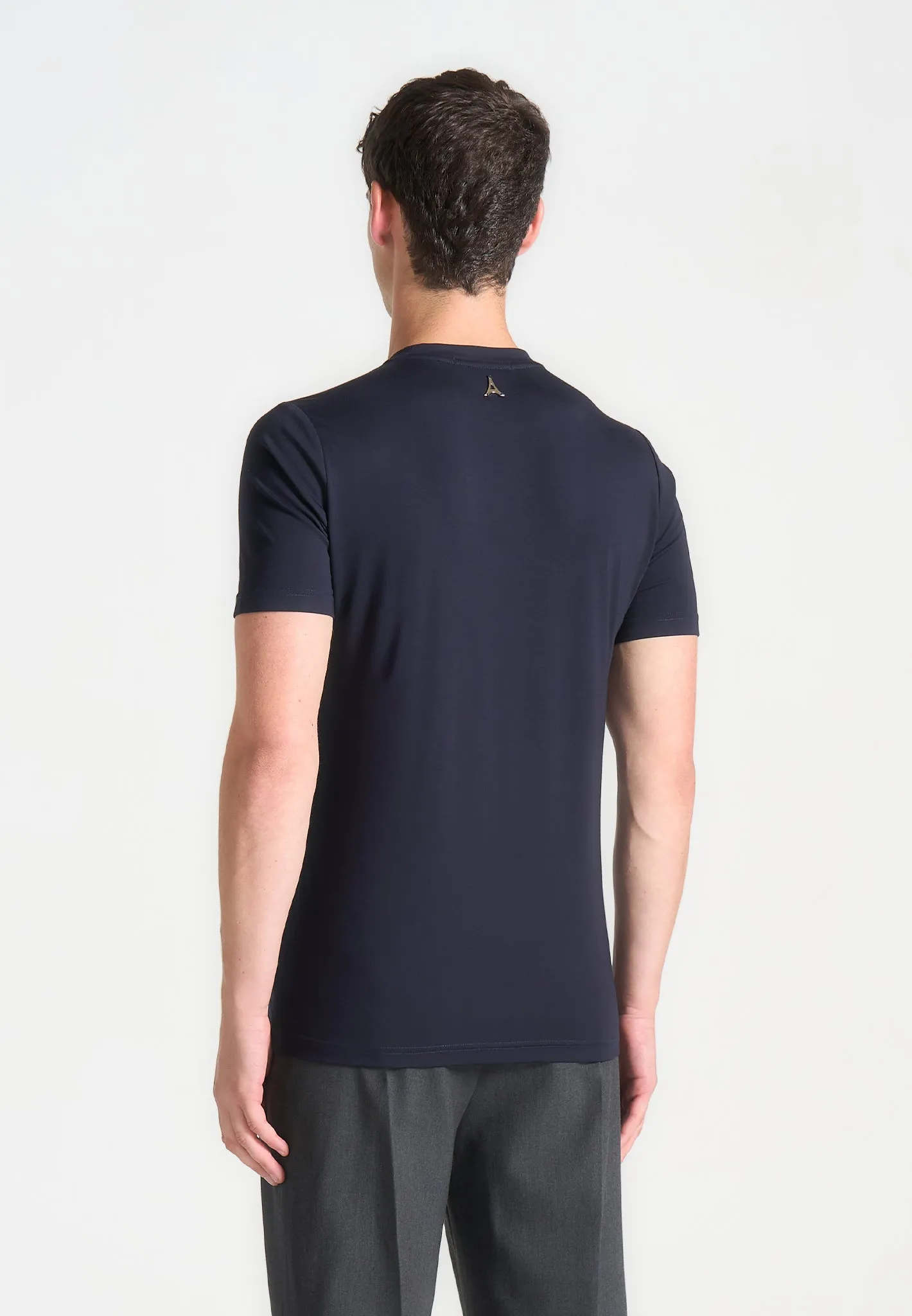 Waffle Weave Year-Round Wear Armand - Fitted Luxe T-Shirt - Navy