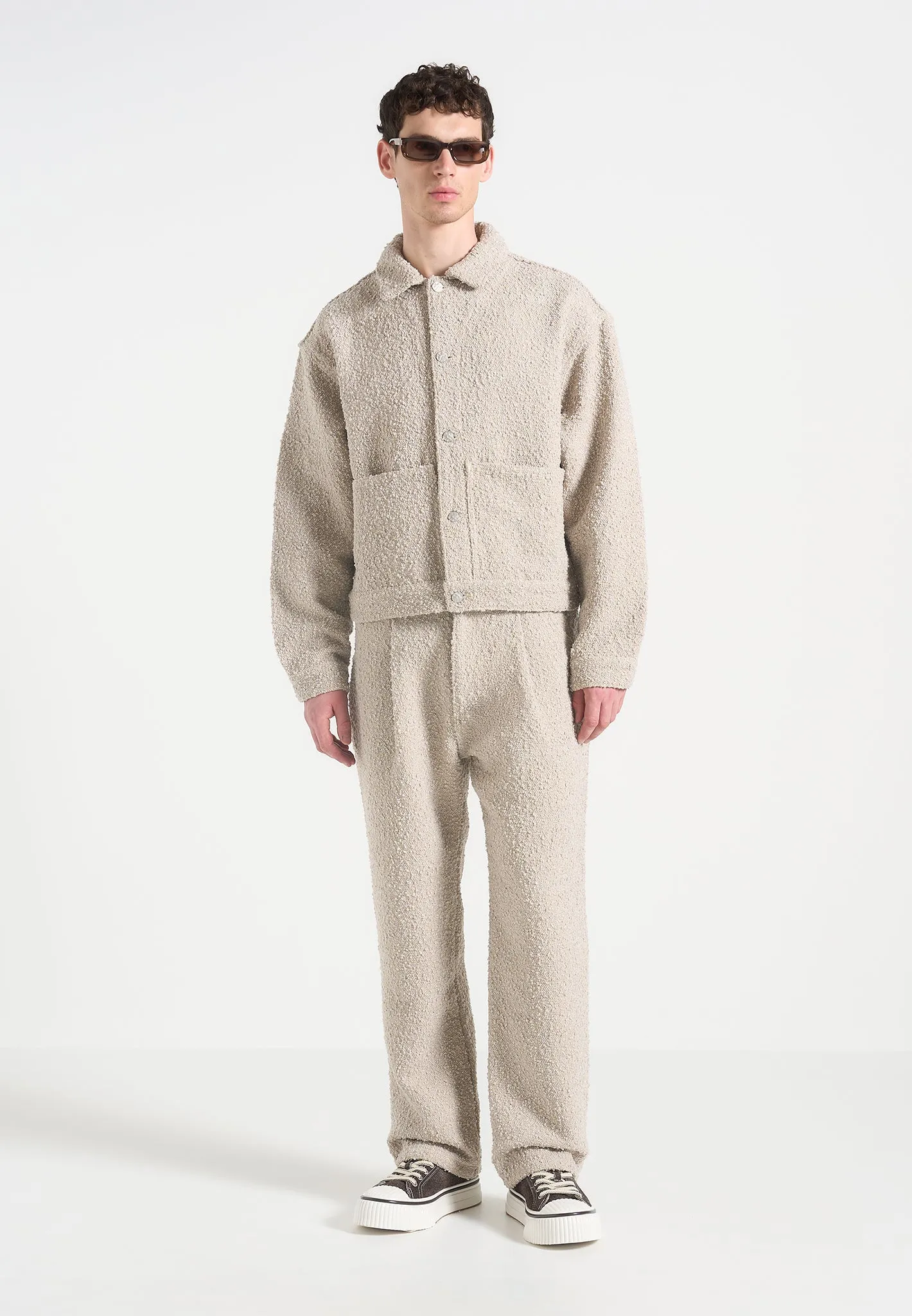 Arnault - Boucle Pleated Jeans - Beige Street Approved Regular Look