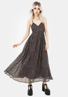 Pastel tone Arnora Chiffon Lace Insert Cami Midaxi Dress