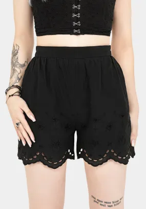 Stylish Choice Synthweb Cotton Broderie Hem Shorts