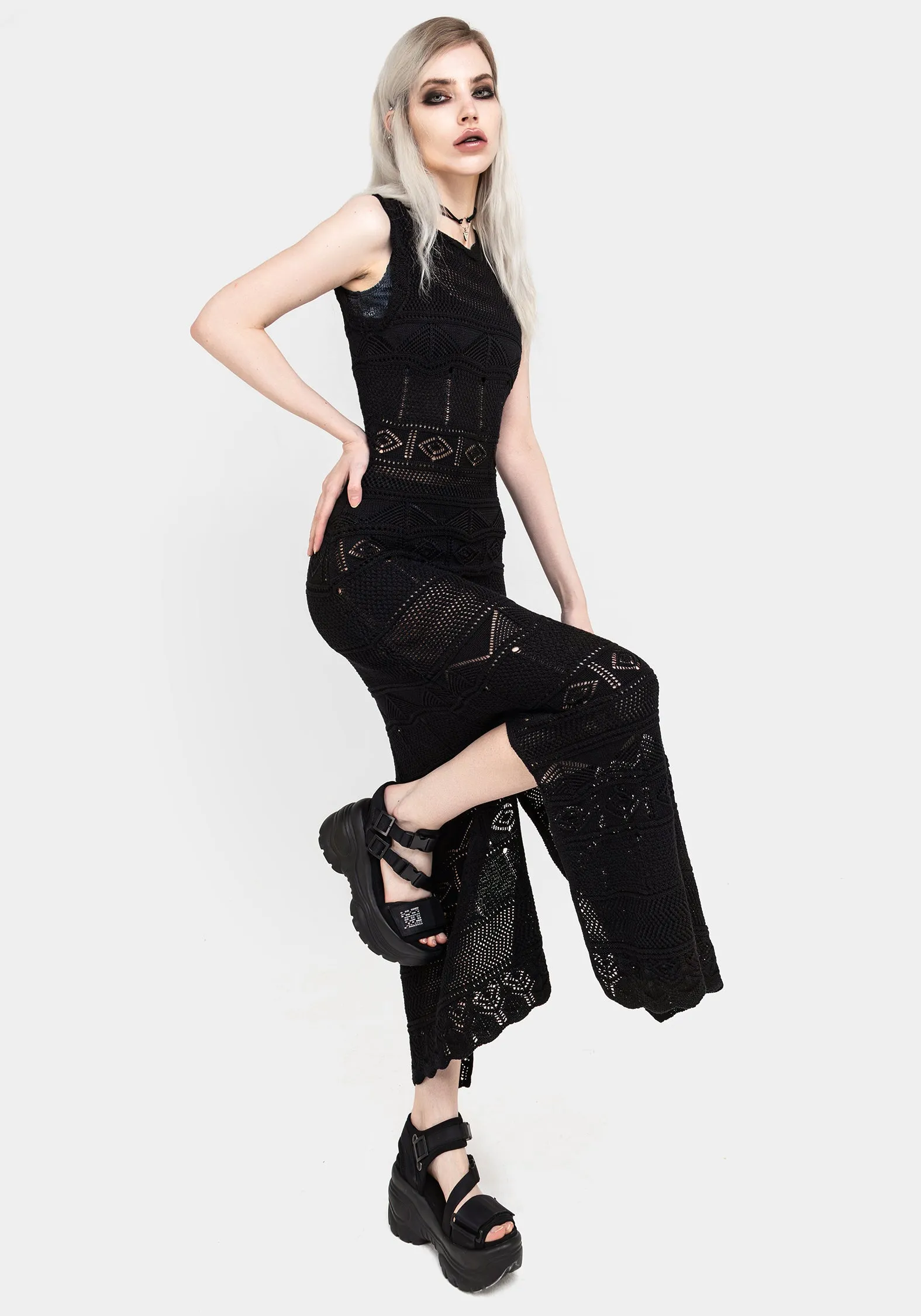 Texture Detail Home Outfit Astral Pointelle Maxi Dress