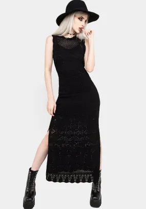 Astral Pointelle Maxi Dress Stretch Knit Backing