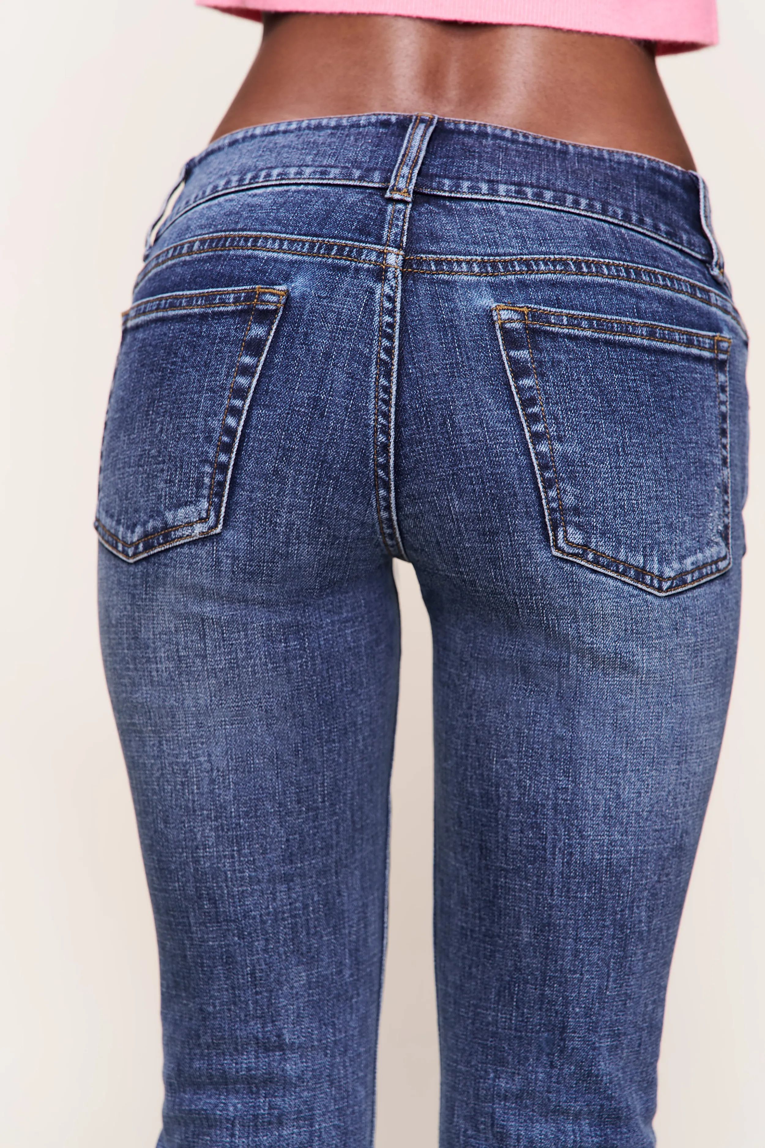 Malia Low Rise Belted Flare Denim Breathable Design Effortless Comfort