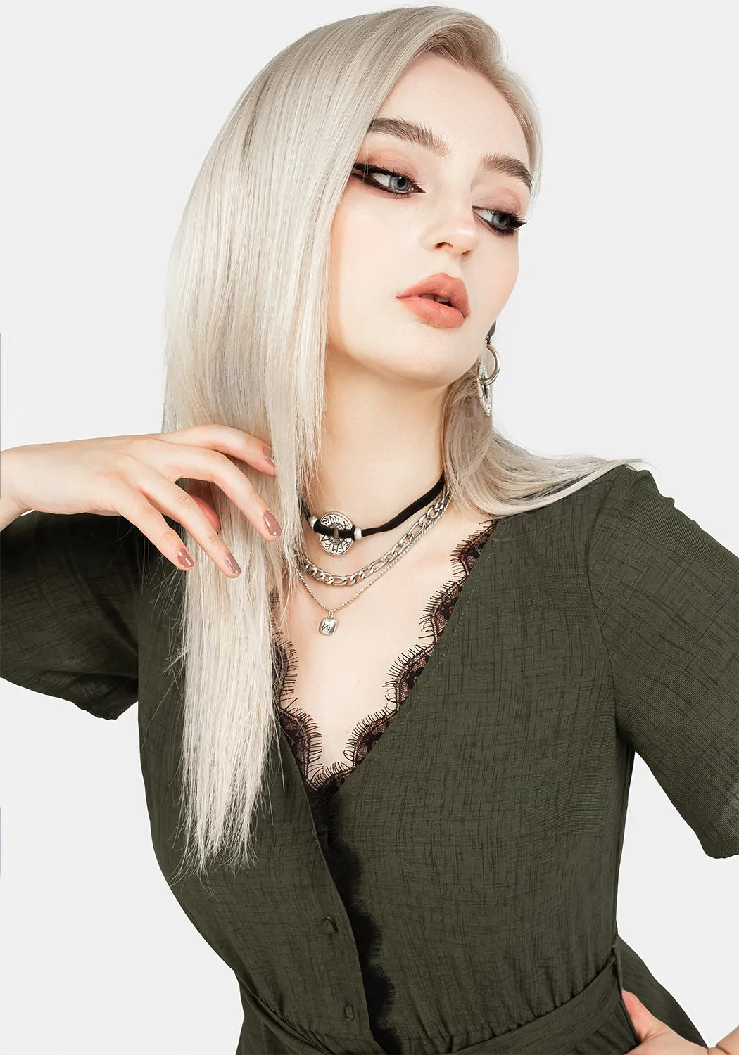 Fitted Edge Ava Angel Sleeve Midi Dress