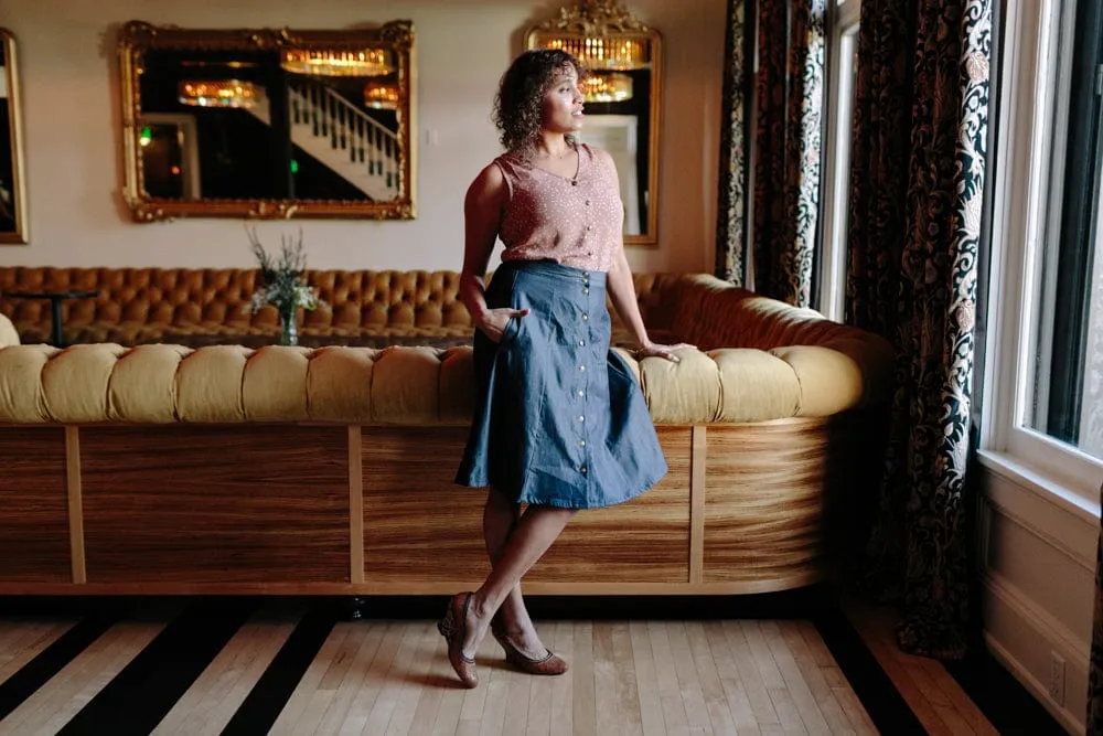 Aviva Top in Faun Floral Cozy Appeal Stylish Knit