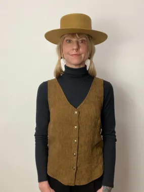 Lightweight Thermal Aviva Top in Golden Checker