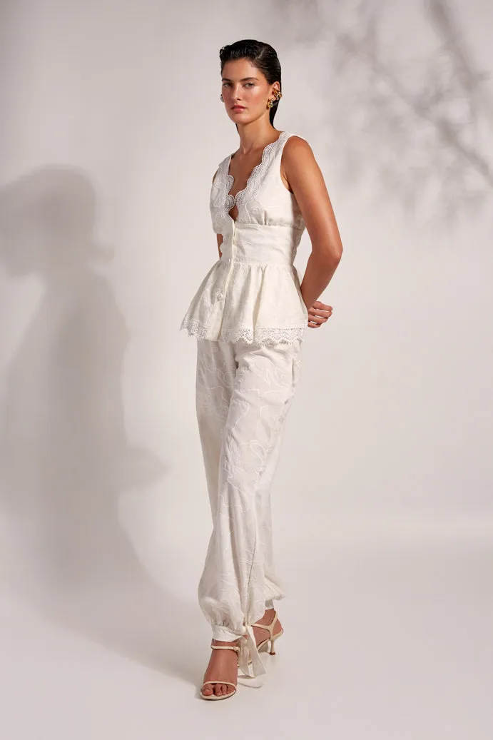 AWA TOP WHITE Cozy Look Workout