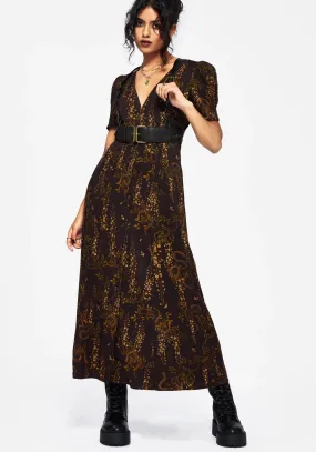 Azazel Snake Printed Midaxi Dress Daily Silhouette