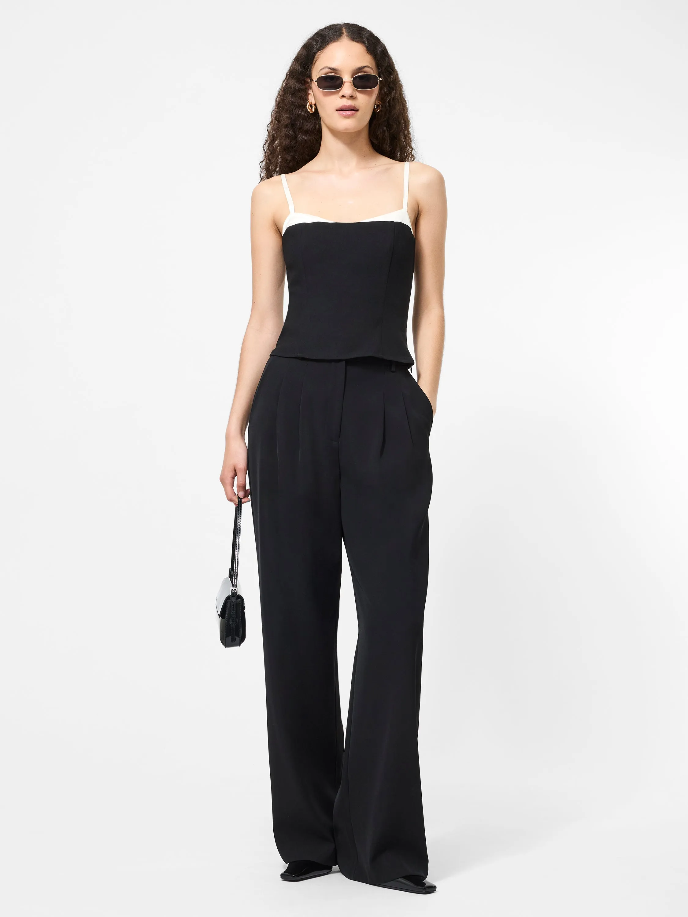 Non Restrictive Collar Azra Twill Corset Strappy Top