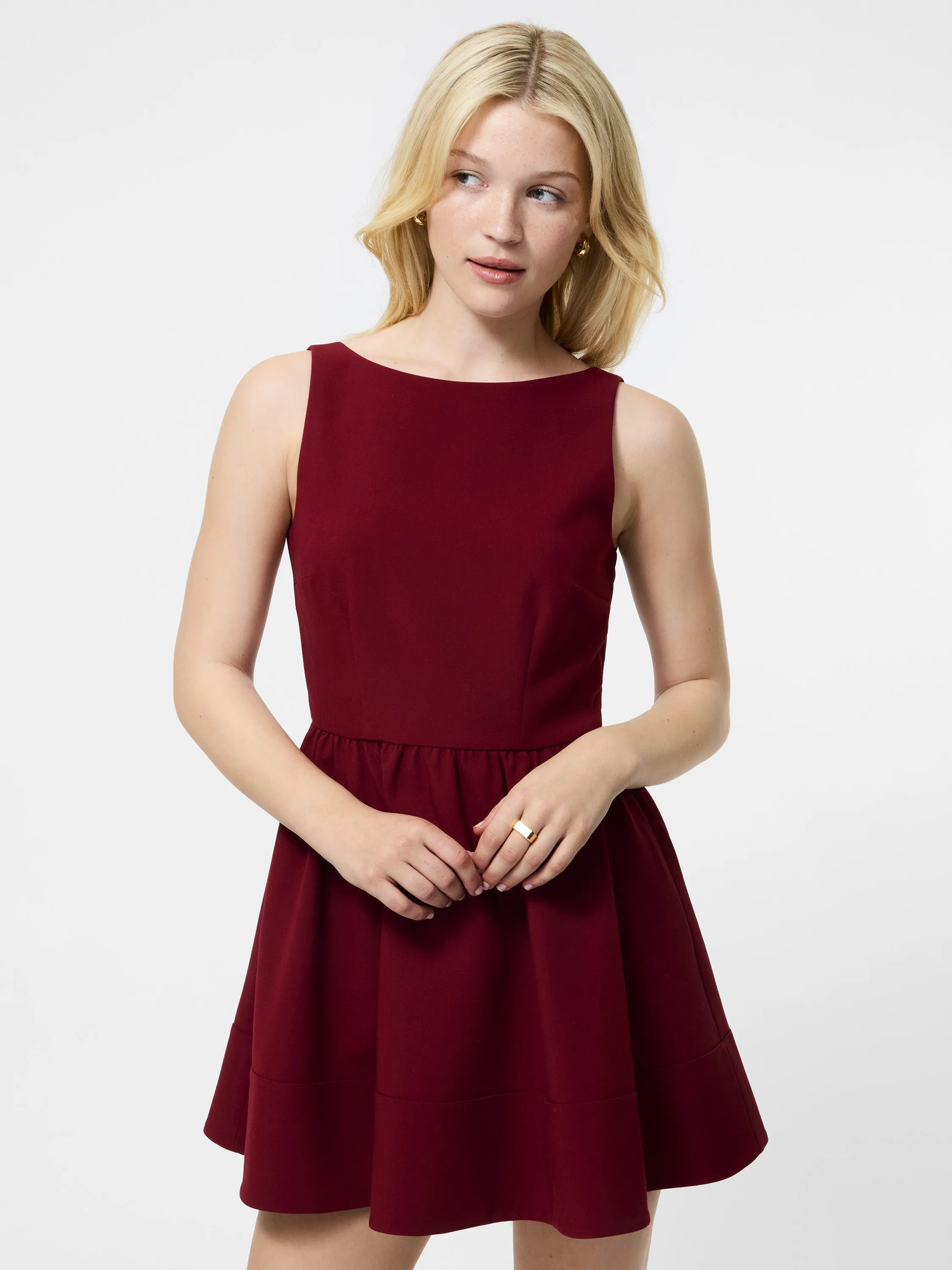 Azra Twill Low Back Mini Dress Sophisticated Charm