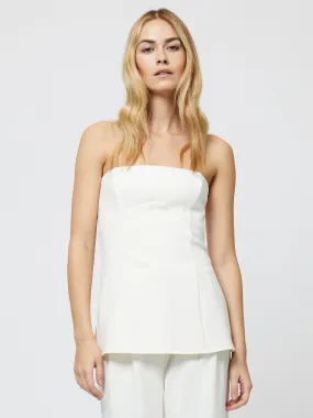 Azra Twill Strapless Top Minimalist Stitching