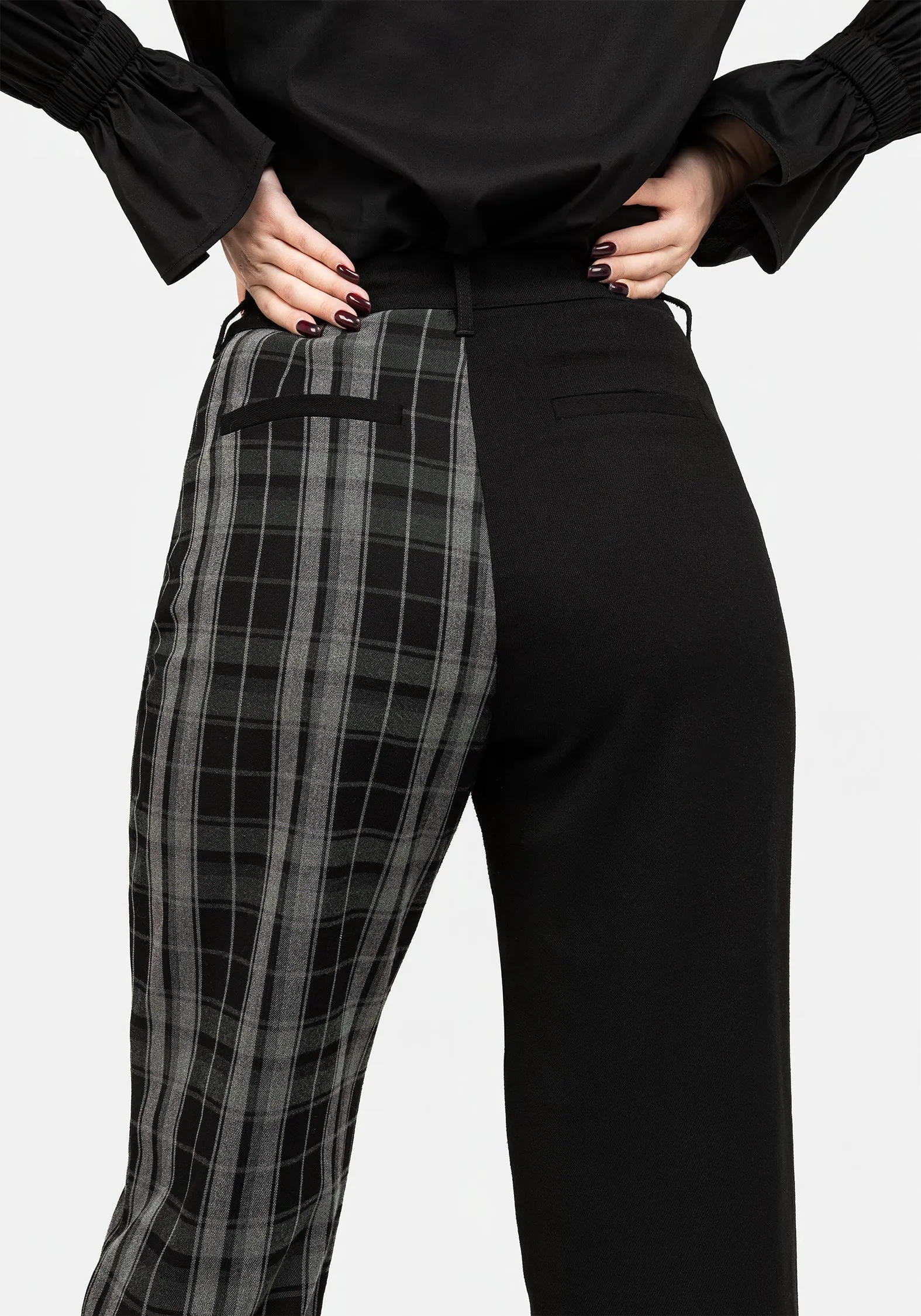 Checkmate High Waist Tapered Trousers Winter Layering