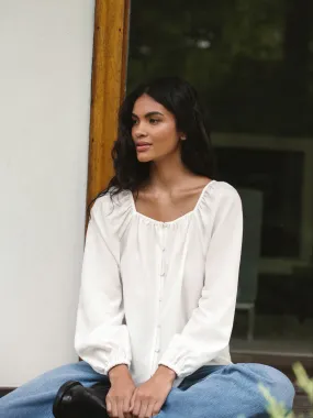 Wrinkle Free Texture AllDayComfortFit Balloon Sleeve Shirt