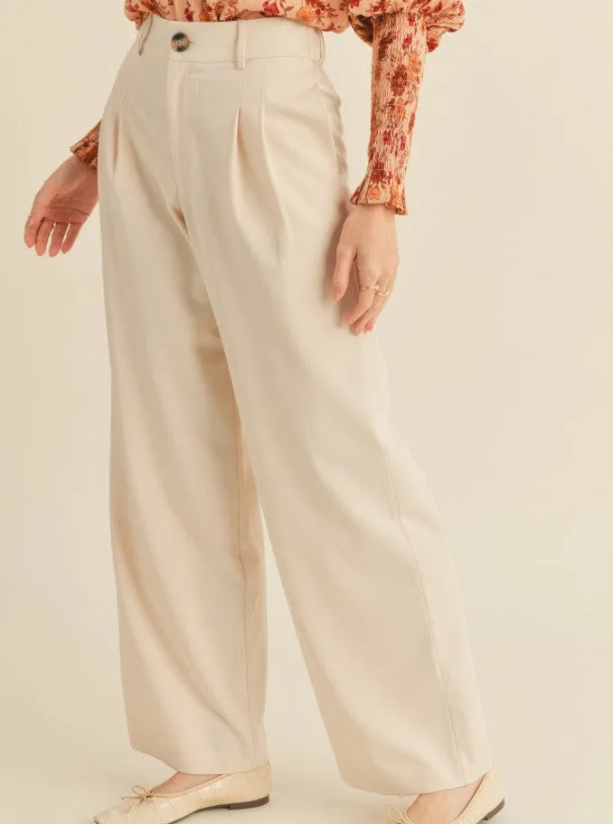 Bambi Trouser in Oat Milk Balanced Look