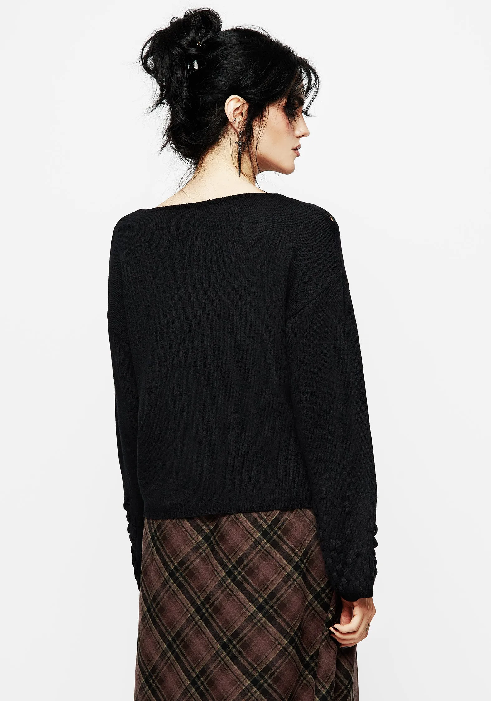 Chill Style Looper Distressed Knit Jumper