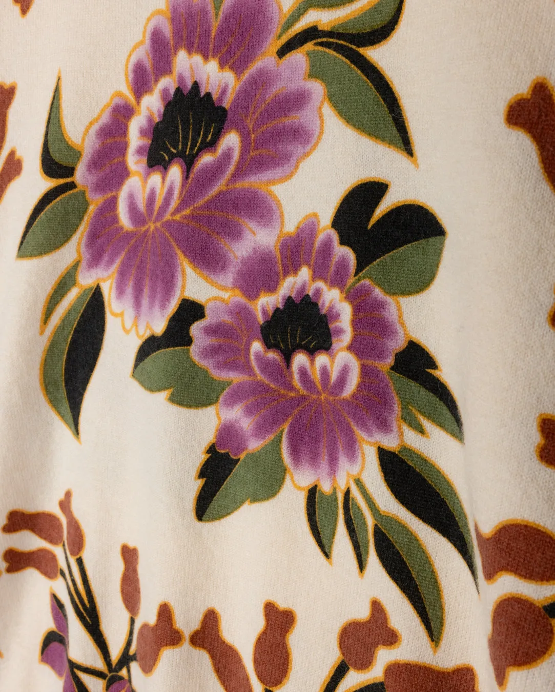 Colorful Printed Flower Sweater Cozy Choice Timeless Layering