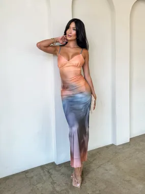 OdorResistant Fabric Sunset Mesh Midi Dress - Final Sale