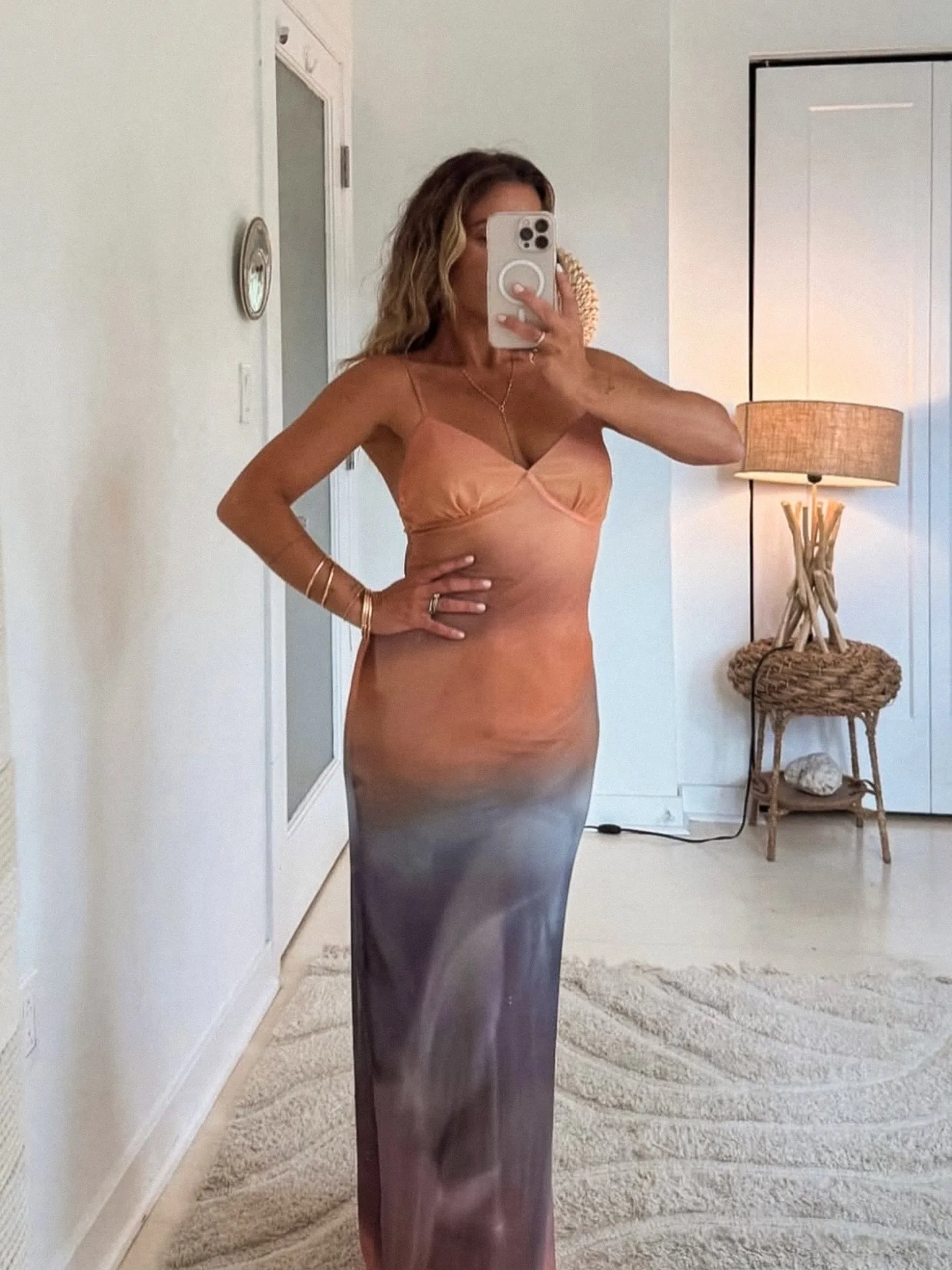 Sunset Mesh Midi Dress - Final Sale MultiPly Yarn Construction