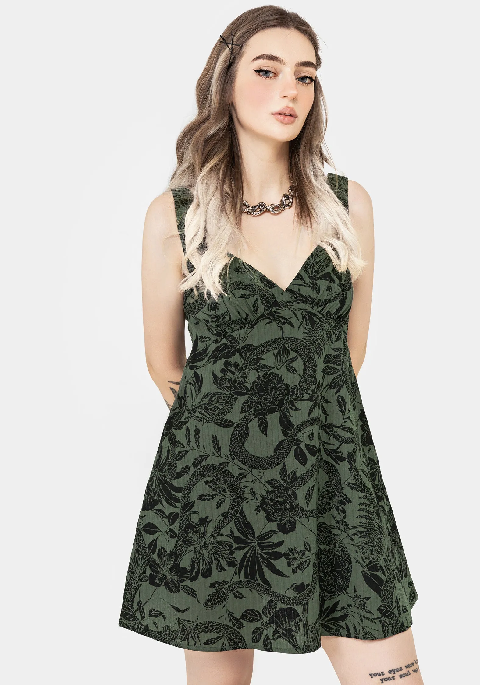 Grab Now Chilly Comfort Wear Bashe Cotton Mini Sun Dress - Green