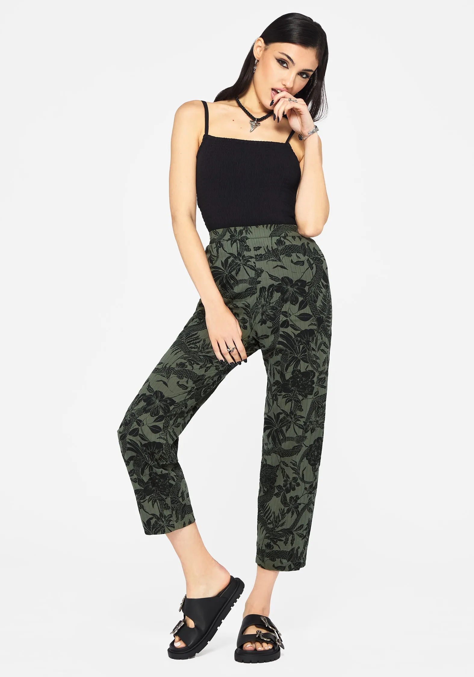 Bashe Cotton Soft Tapered Trousers - Green Soft Touch Material Sweat Wicking Lining