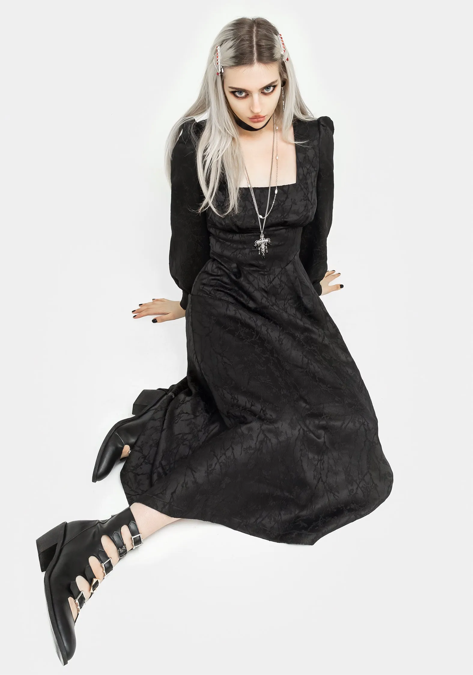 Quick Match Fashion-Forward Fit Rosamund Bishop Sleeve Midaxi Dress