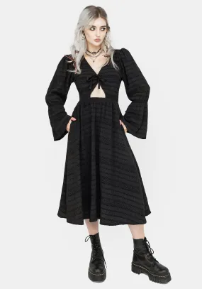 soft elegance button detail Bathsheba Cutout Midi Dress