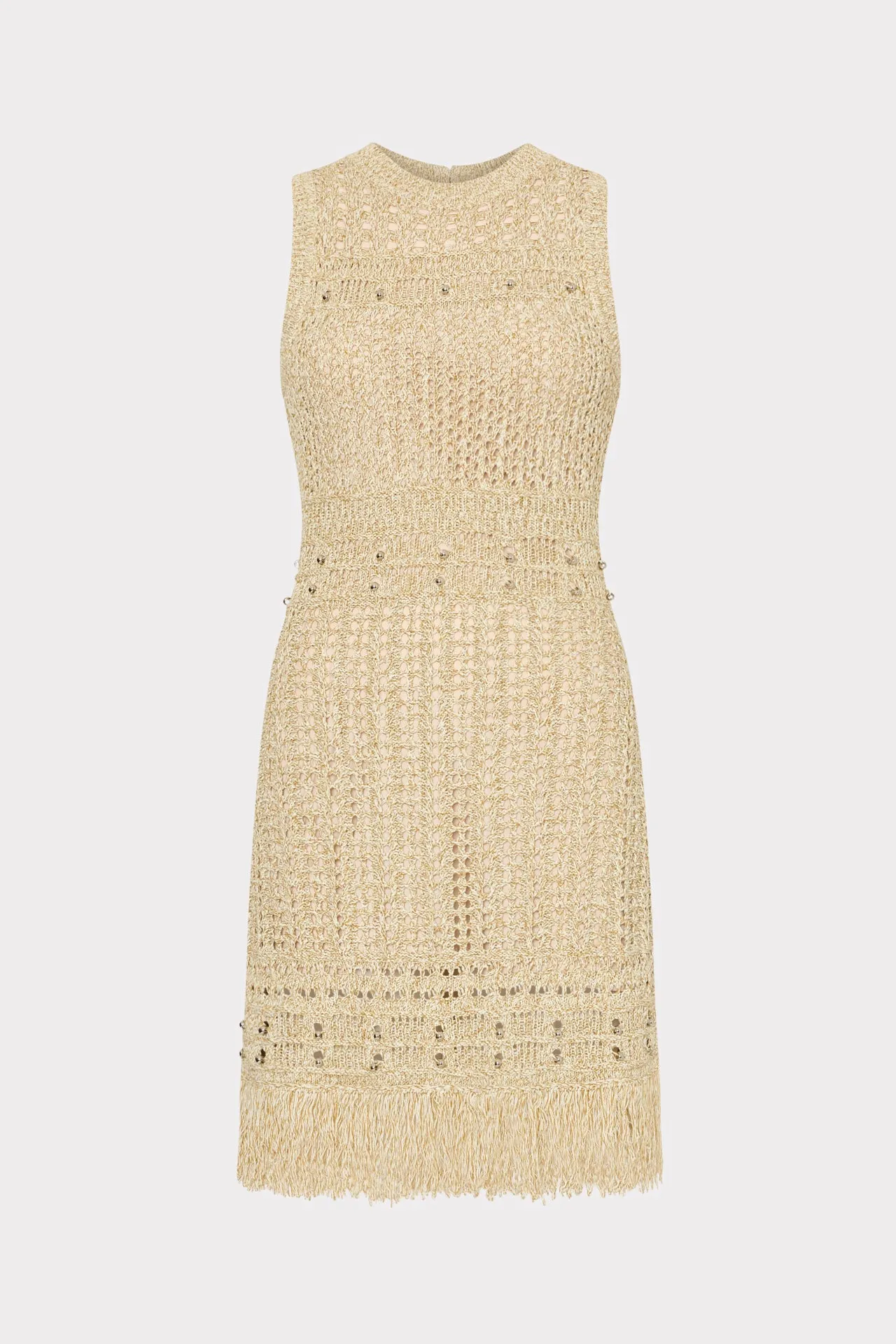 Summer Wardrobe Beaded Fringe Knit Mini Dress