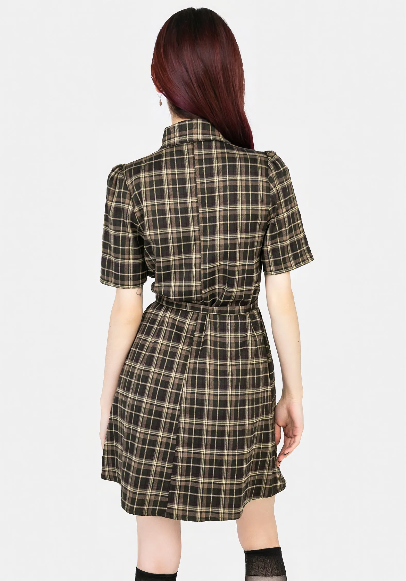 Beatrice Check Mini Shirt Dress Work Style Refined Feel