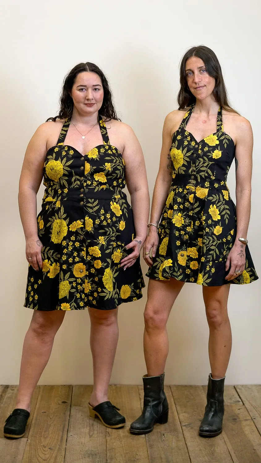 Bedding Dress in Black Marigold Twill Spring Ready Perfectly Crafted