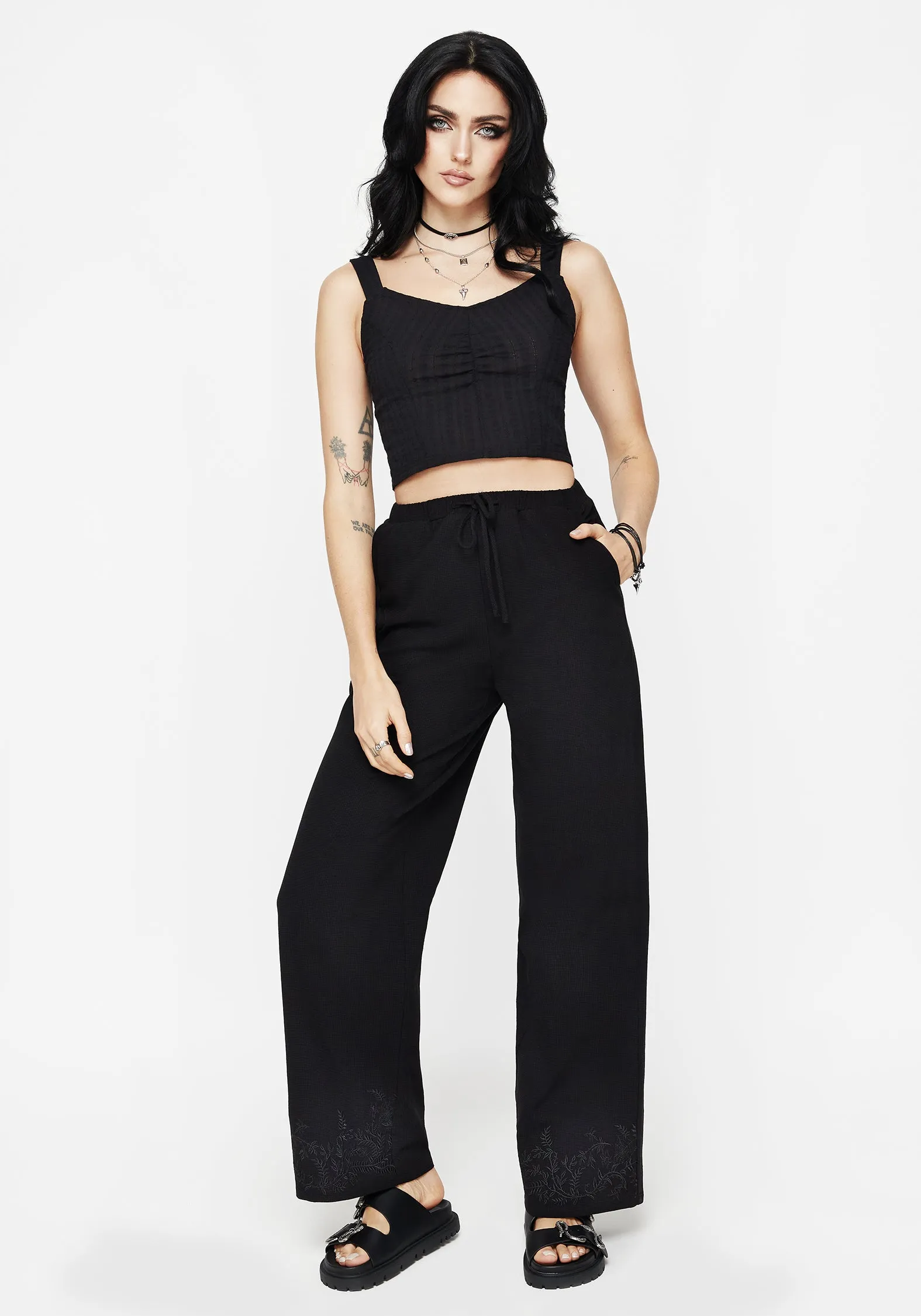 Low Profile Stitching Bela Cotton Crop Cami Top