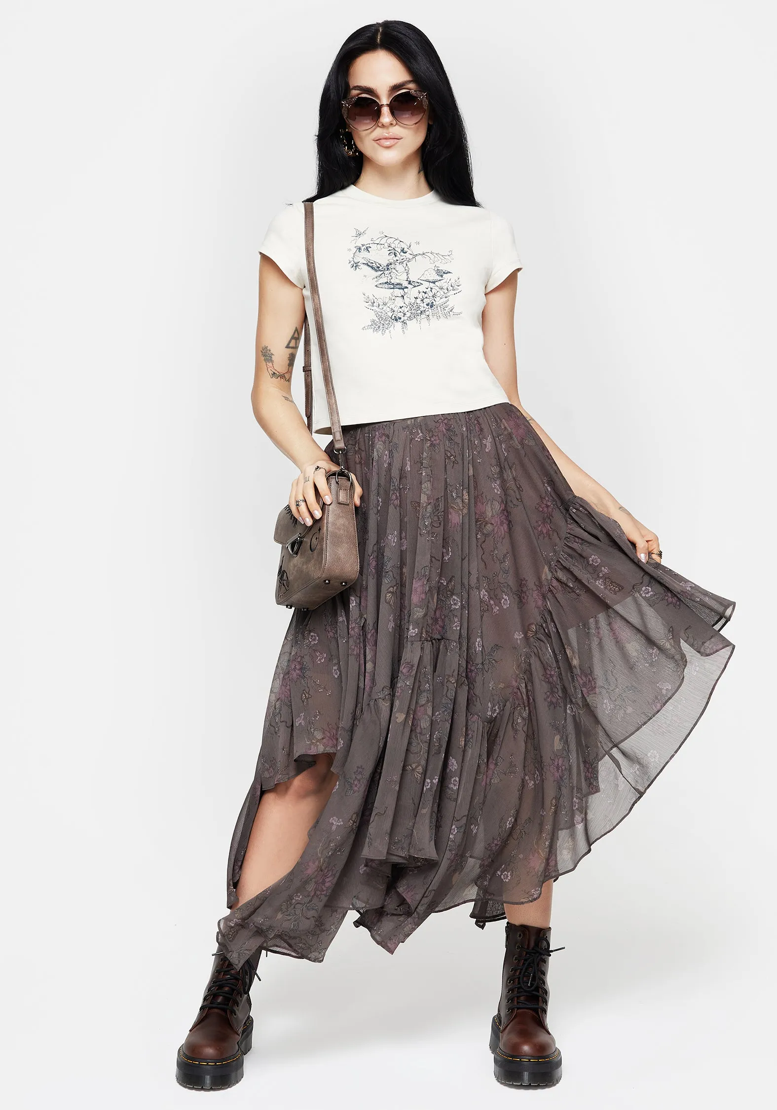 Maypole Cotton Fairy Print Crop T-Shirt Ultra Soft Handfeel