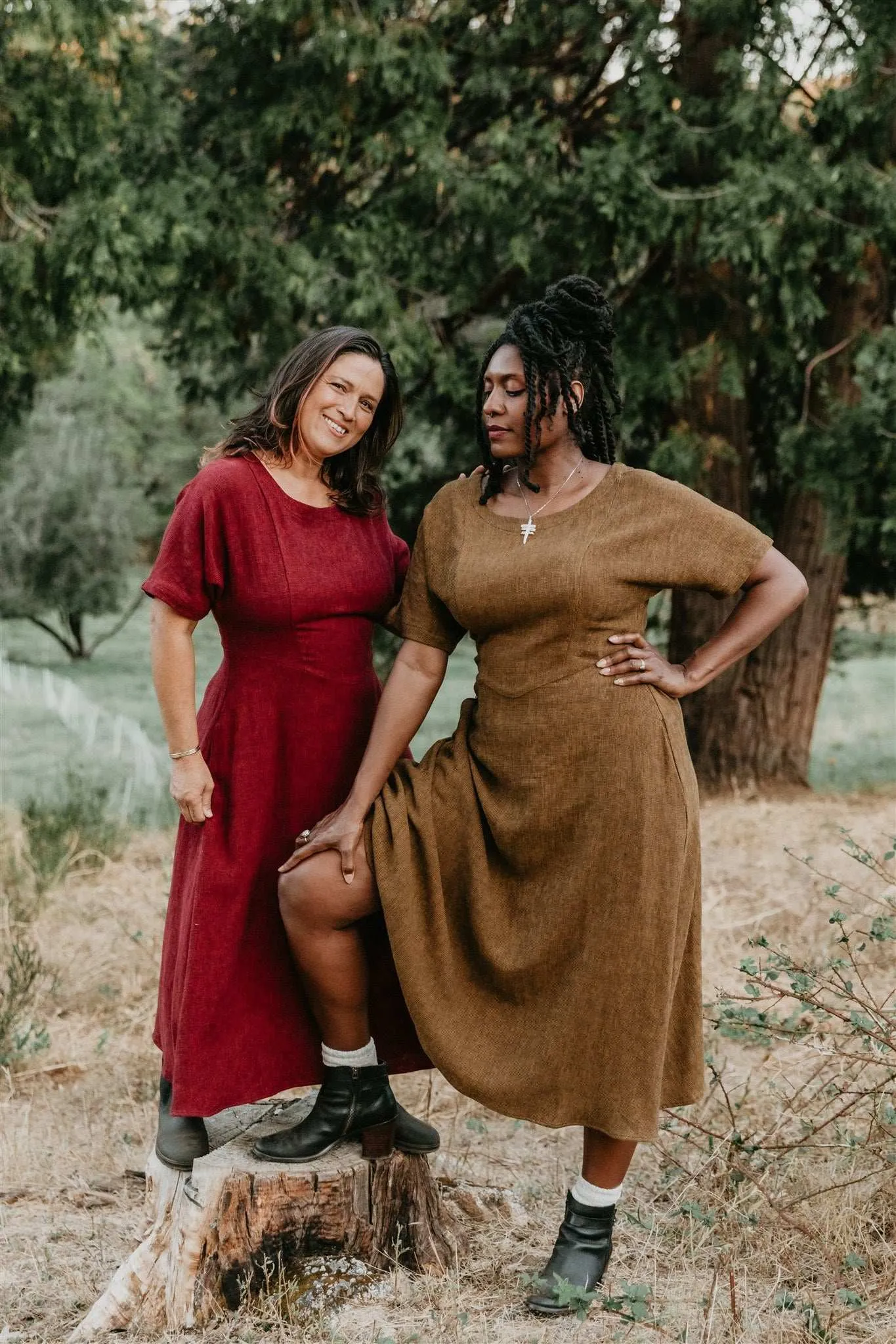 Bella Dress in Golden Checker Style Vibes