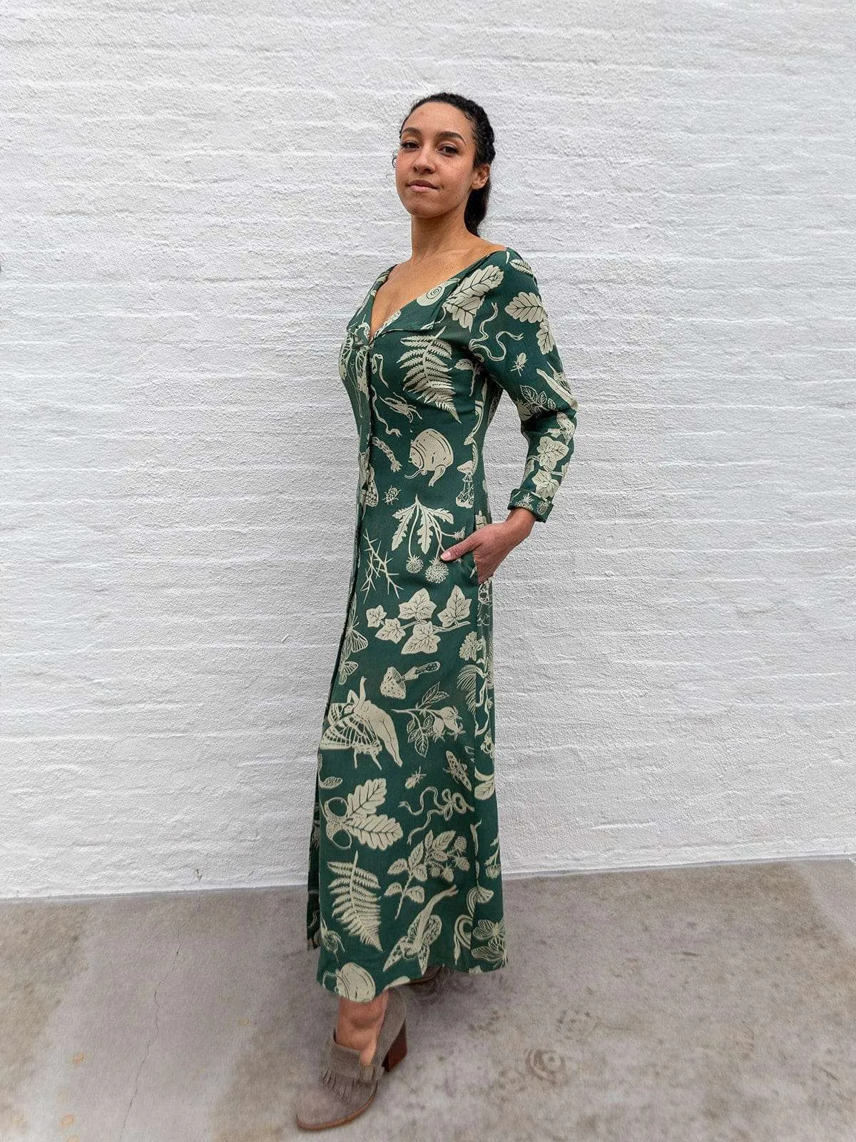 urban vibe Bhodie Dress in Emerald Woodland Wonder