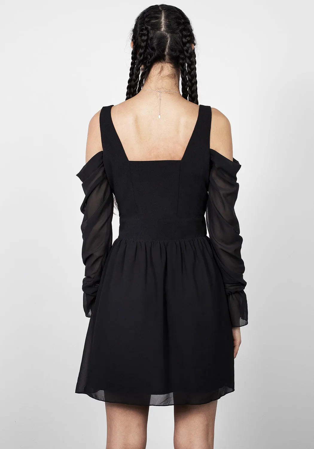 Soft Fabric Sophisticated Charm Triquetra Zip Chiffon Mini Dress