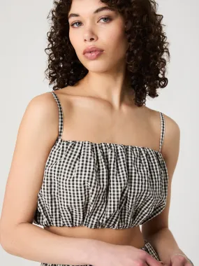 WrinkleResistantFinish Gingham Crop Top