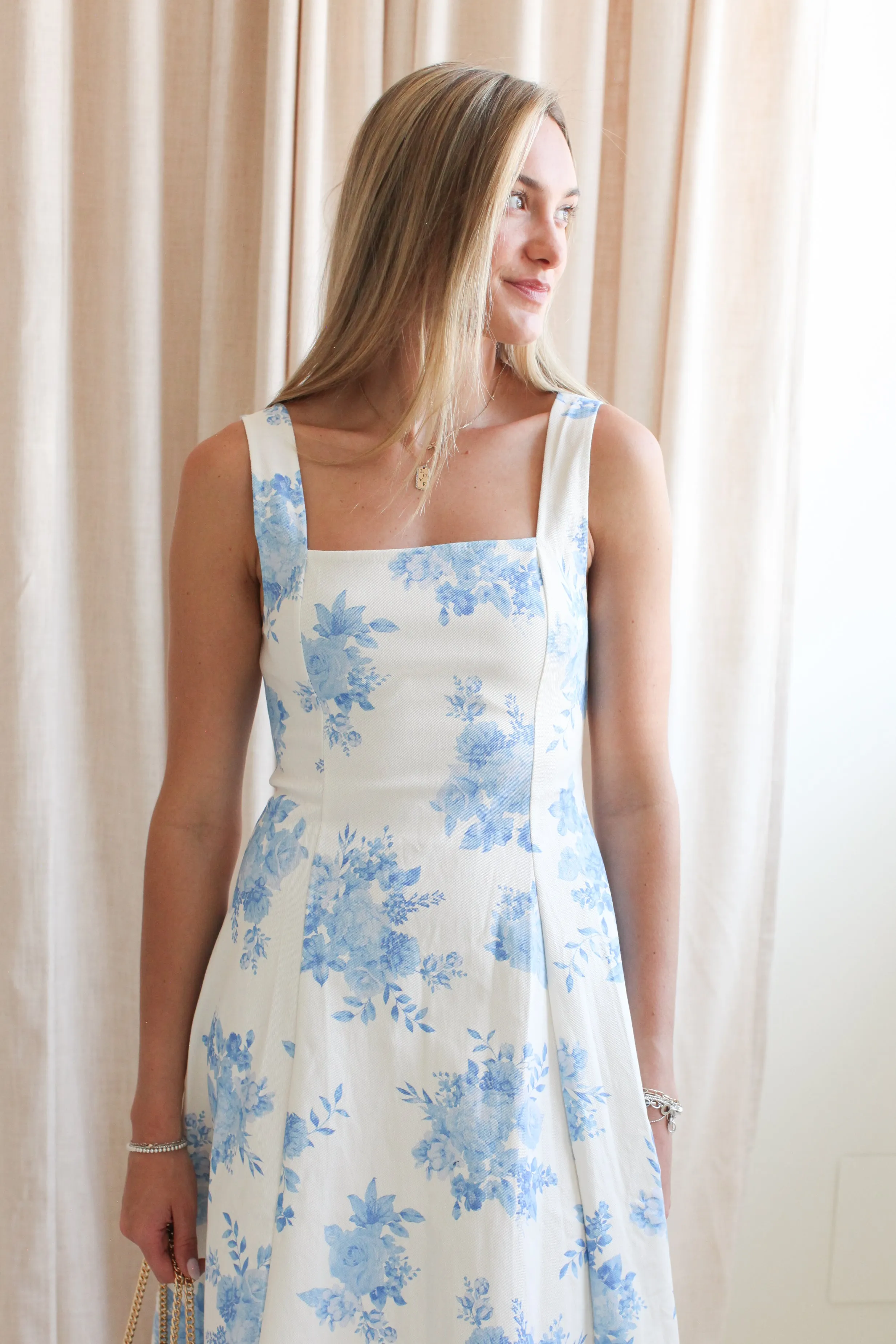 Collins Floral Midi Dress Wedding Style Street Motion