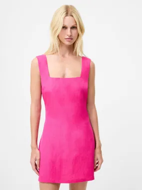 Soft Fit Wear Birdie Linen Square Neck Mini Dress