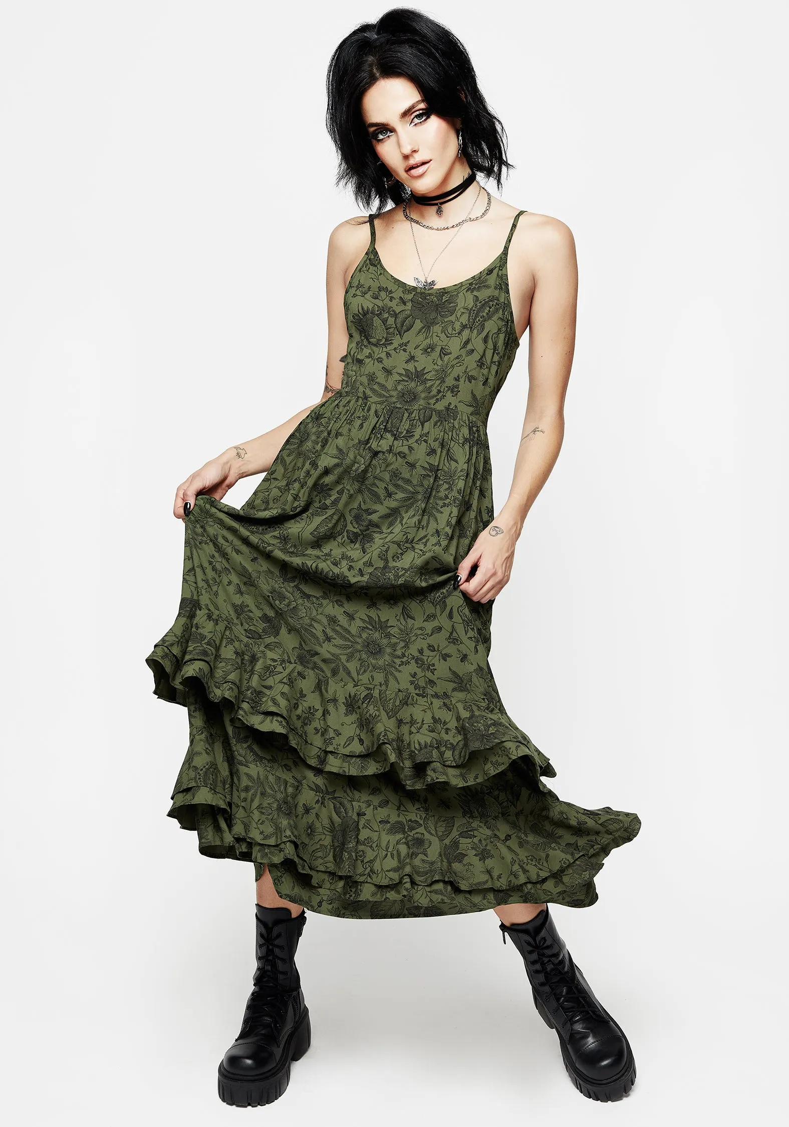 Meadowflowers Floral Print Tiered Midaxi Cami Dress Timelessly stylish midi