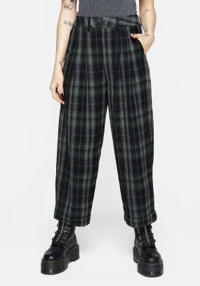 Bittersweet Check Pants Back Slit