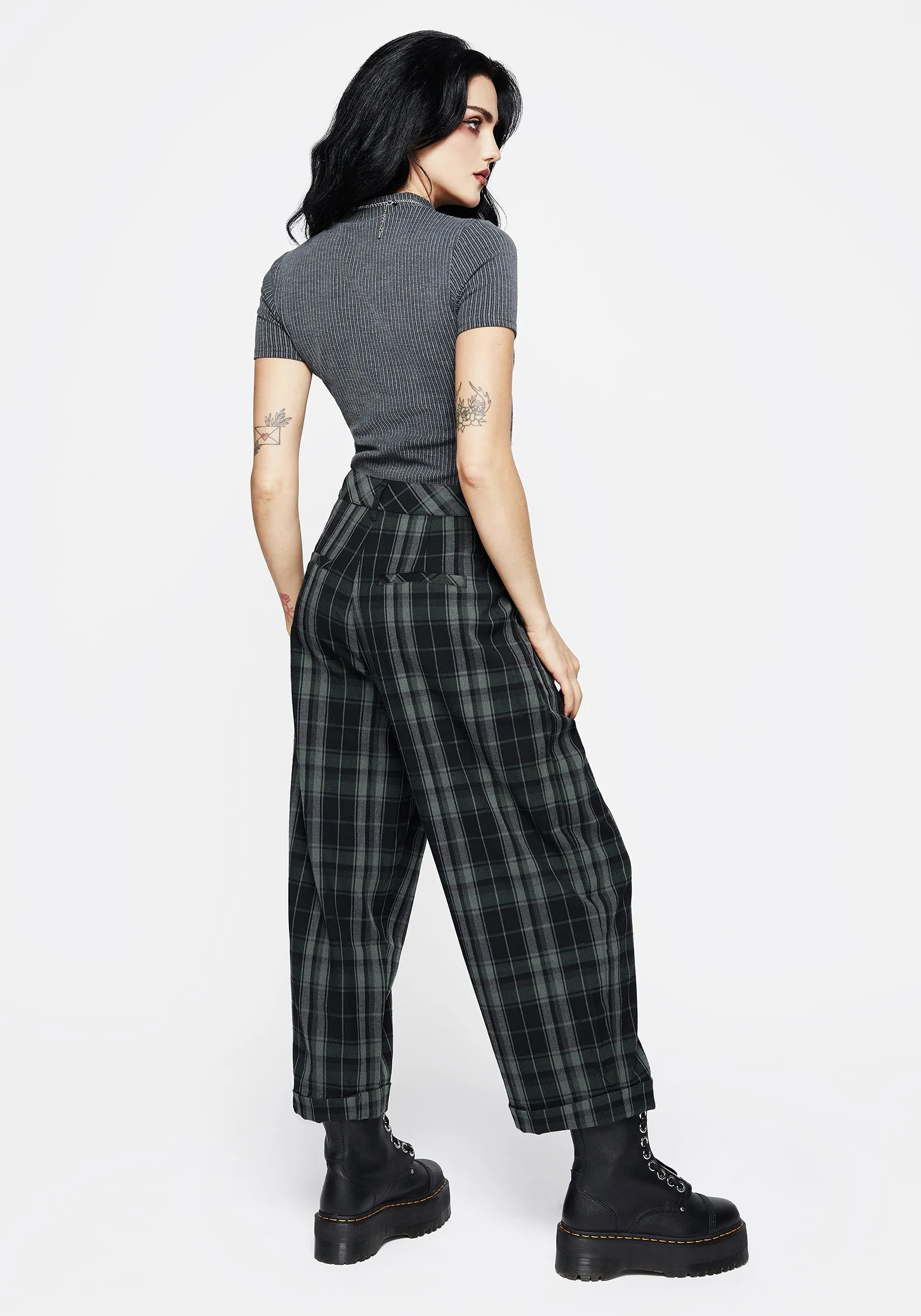 Bittersweet Check Pants Gentle Comfort Foil Print