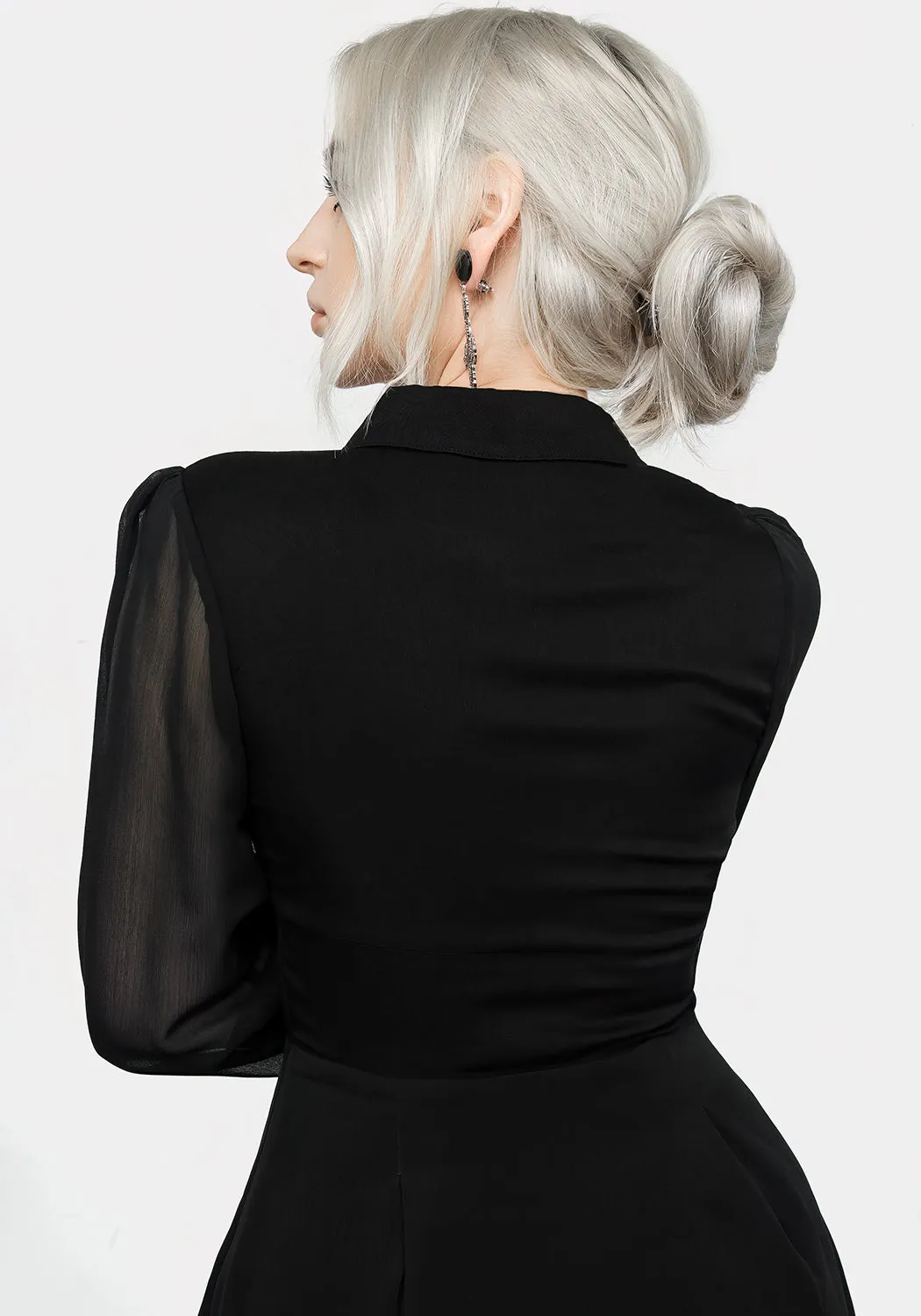 Layered Movement Nancy Sheer Midi Shirt Dress