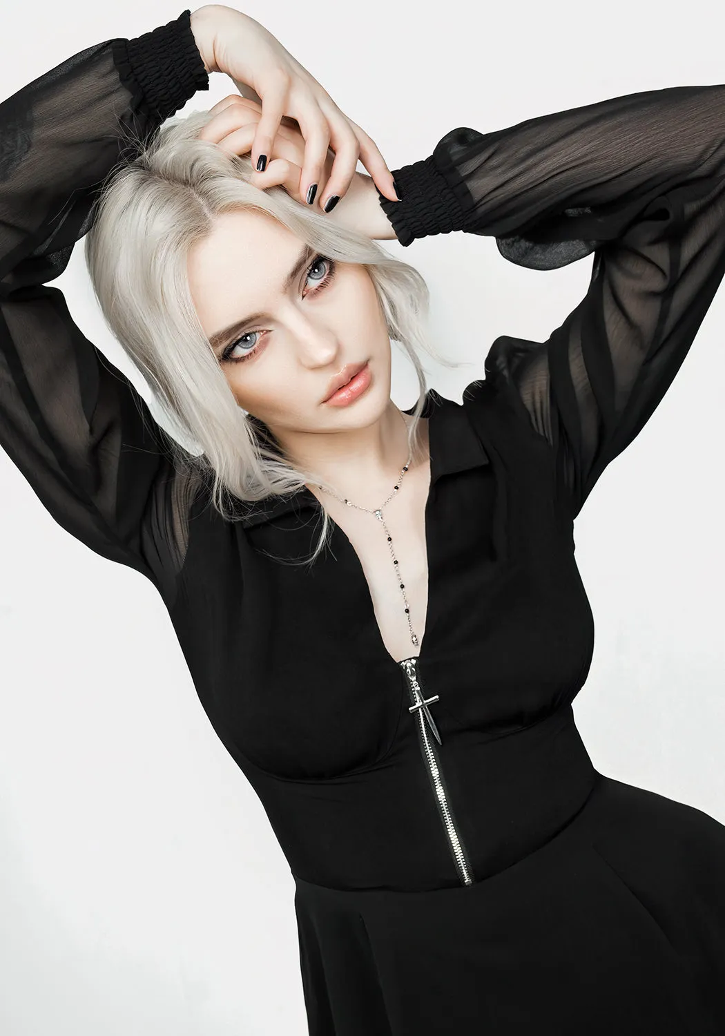 Nancy Sheer Midi Shirt Dress Light Fall