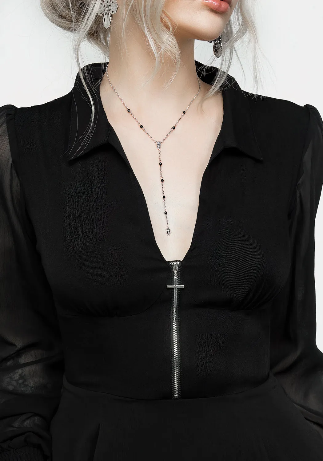 Airy Drape Nancy Sheer Midi Shirt Dress