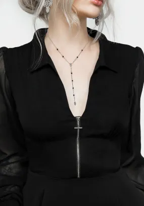 Airy Drape Nancy Sheer Midi Shirt Dress