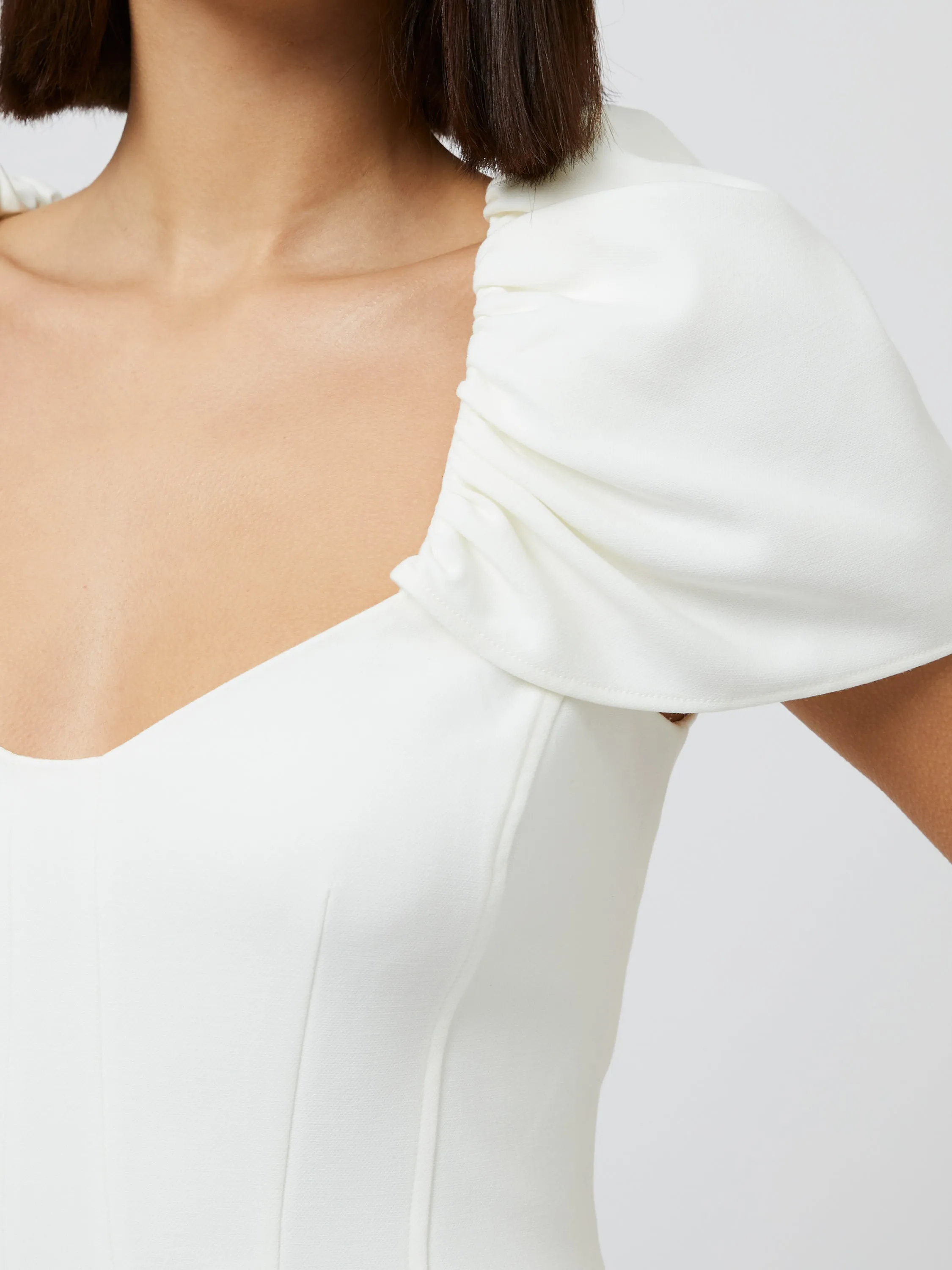 Tassel-Detail Detachable-Detail Whisper Gathered Sleeve Dress